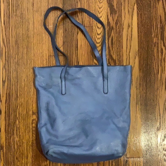ModCloth Sky Blue Leather Shopper Tote - Picture 3 of 11